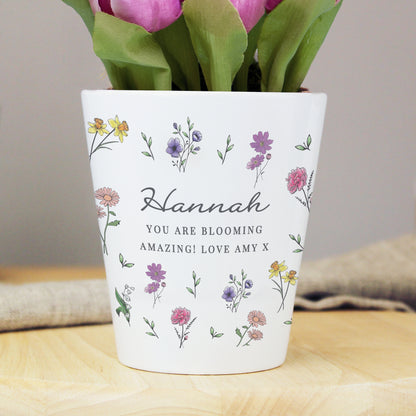 Personalised Wild Flowers Plant Pot - MK&JD Gifts
