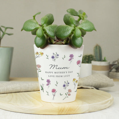 Personalised Wild Flowers Plant Pot - MK&JD Gifts