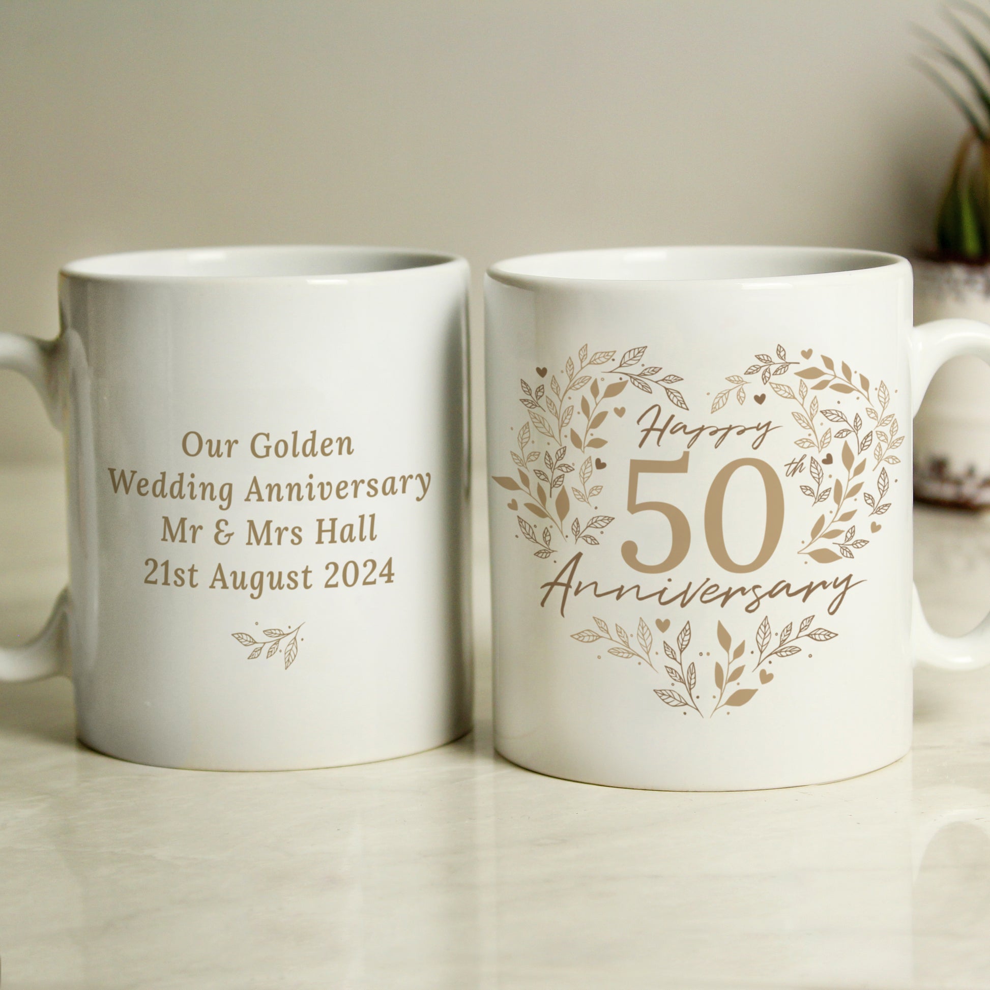 Personalised 50th Golden Wedding Anniversary Mug - MK&JD Gifts