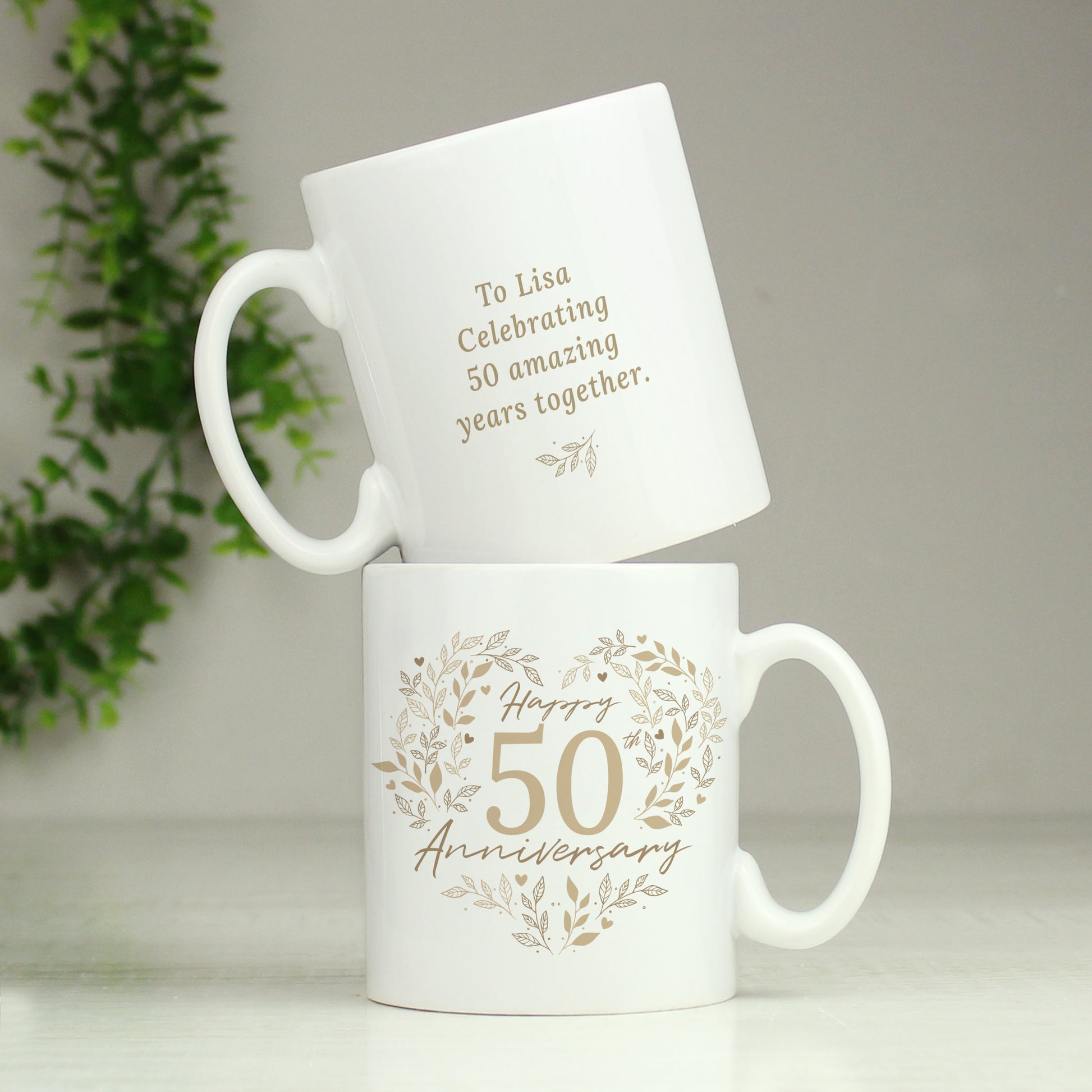 Personalised 50th Golden Wedding Anniversary Mug - MK&JD Gifts
