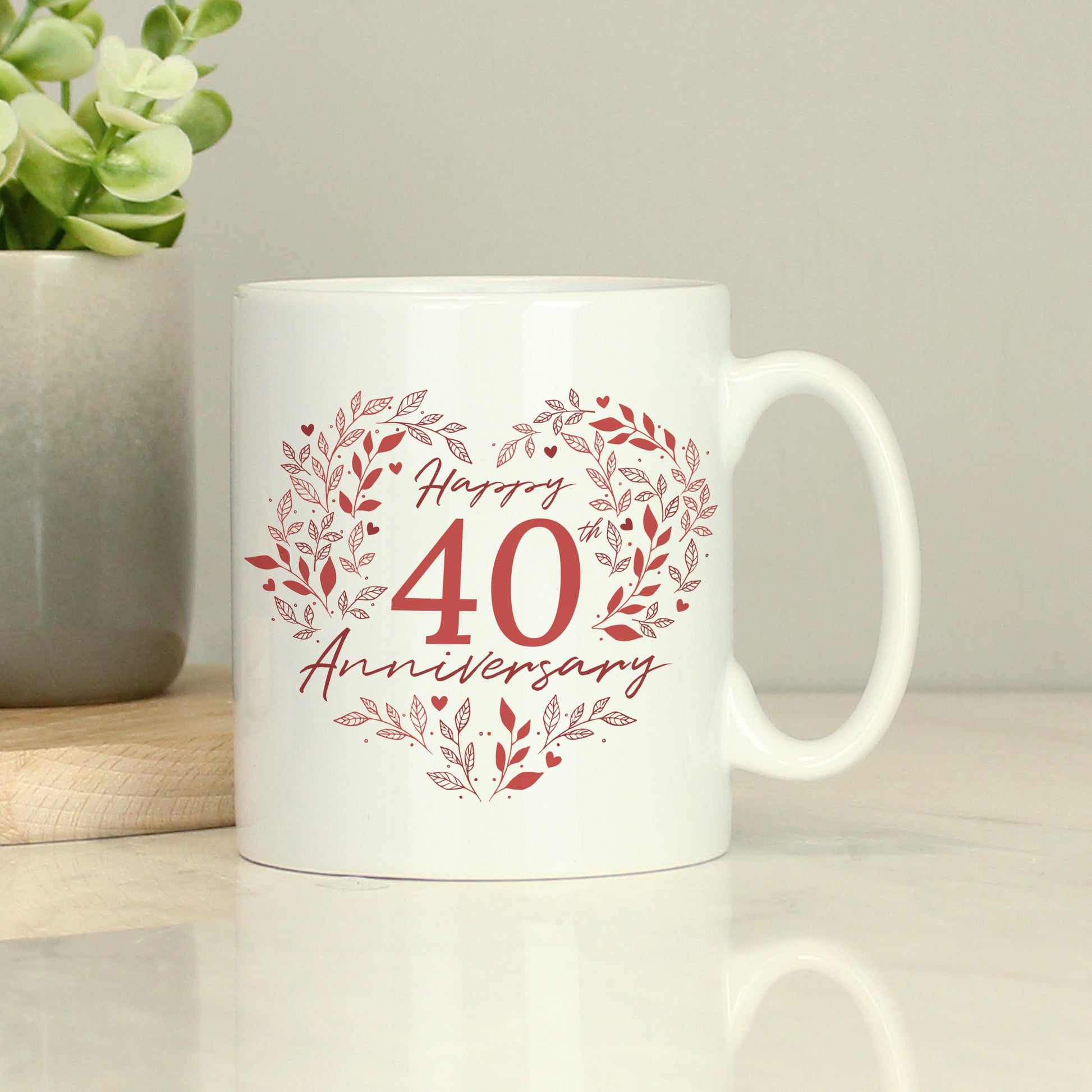 Personalised 40th Ruby Wedding Anniversary Mug - MK&JD Gifts