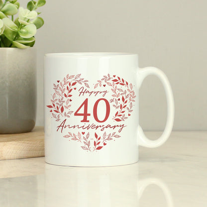 Personalised 40th Ruby Wedding Anniversary Mug - MK&JD Gifts