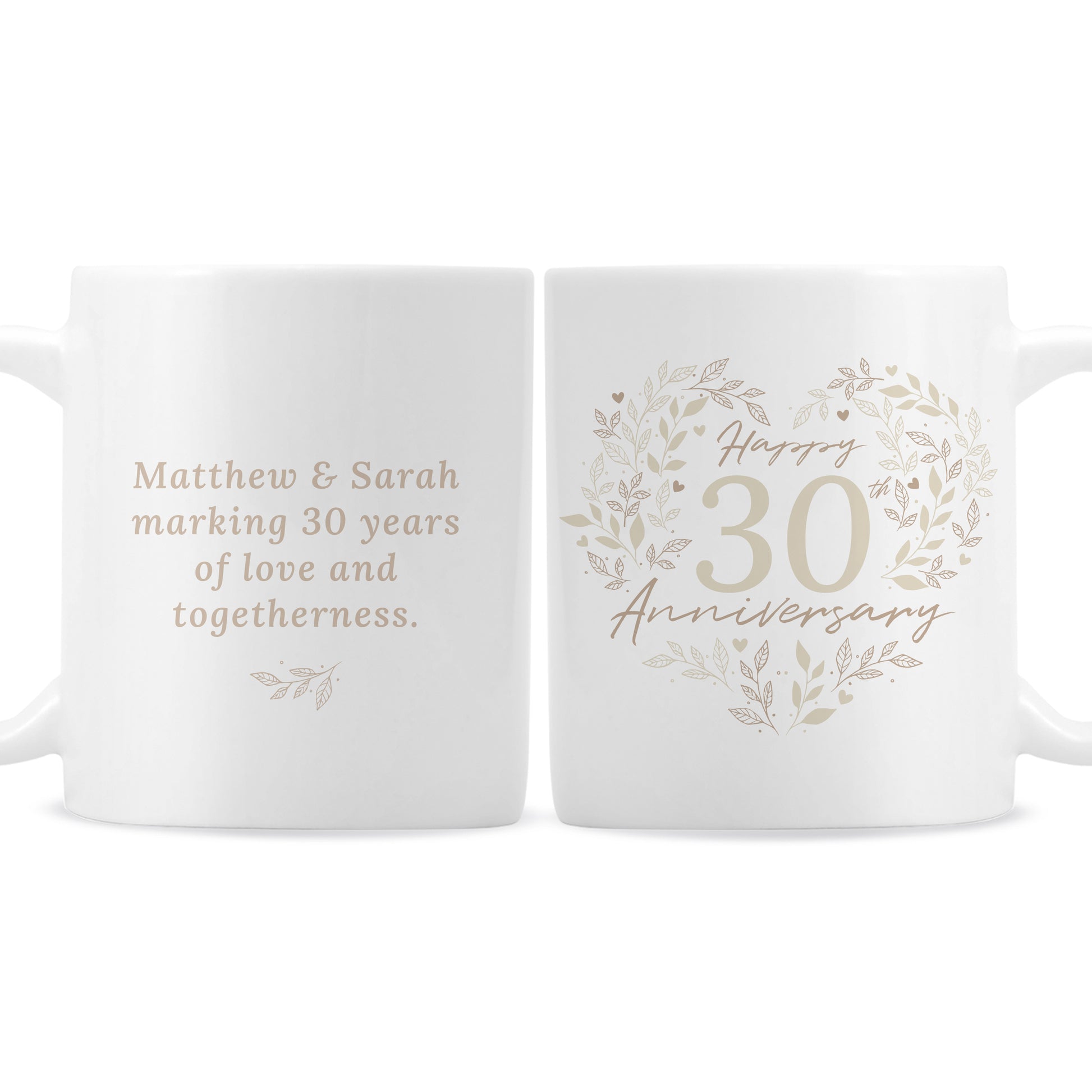 Personalised 30th Pearl Wedding Anniversary Mug - MK&JD Gifts