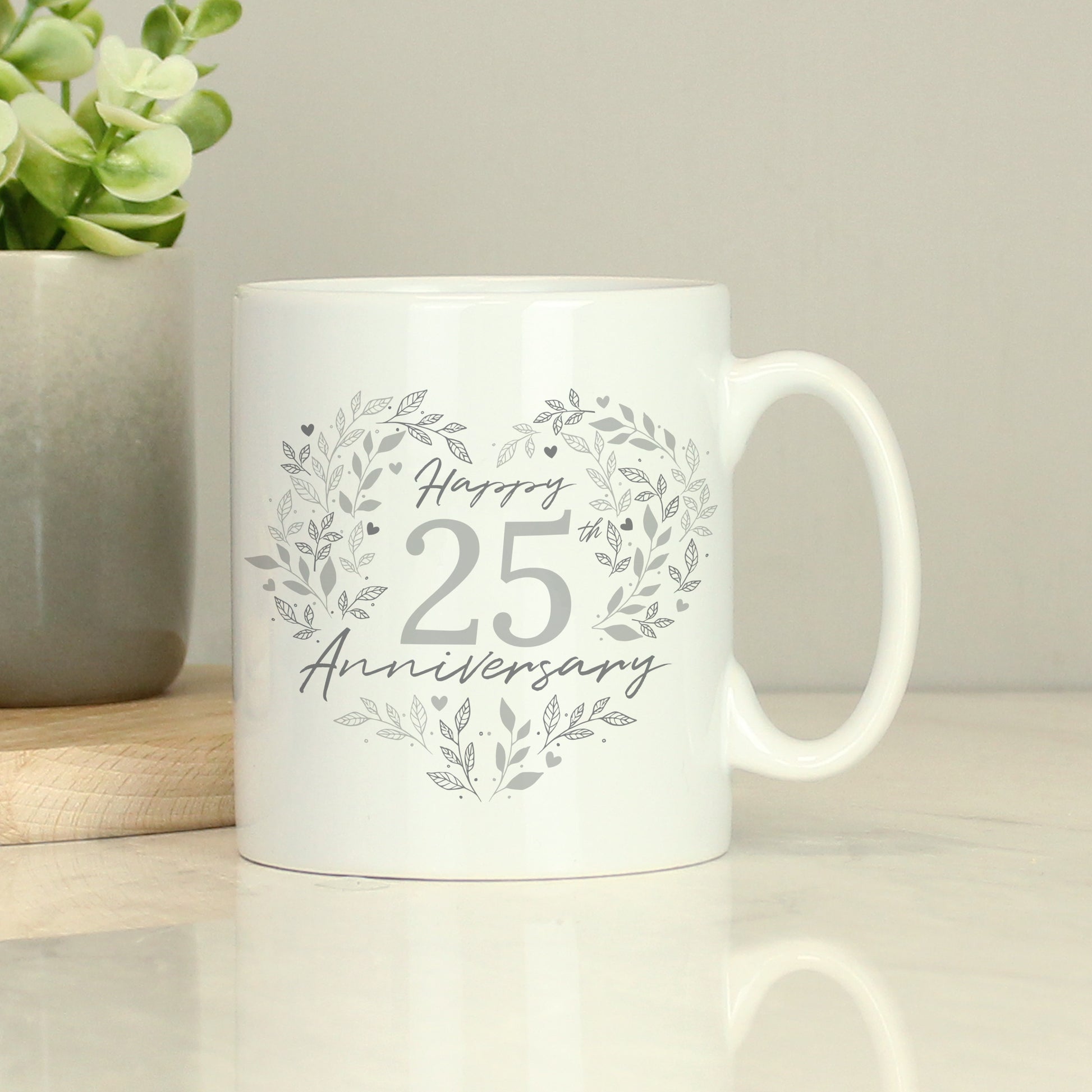 Personalised 25th Silver Wedding Anniversary Mug - MK&JD Gifts
