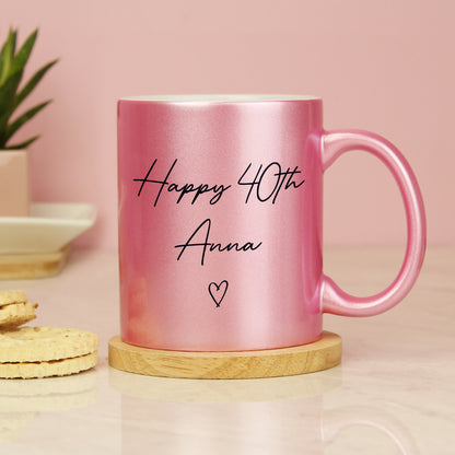 Personalised Pink Glitter Mug - MK&JD Gifts
