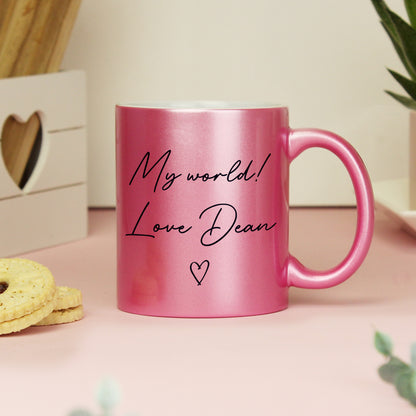 Personalised Pink Glitter Mug - MK&JD Gifts