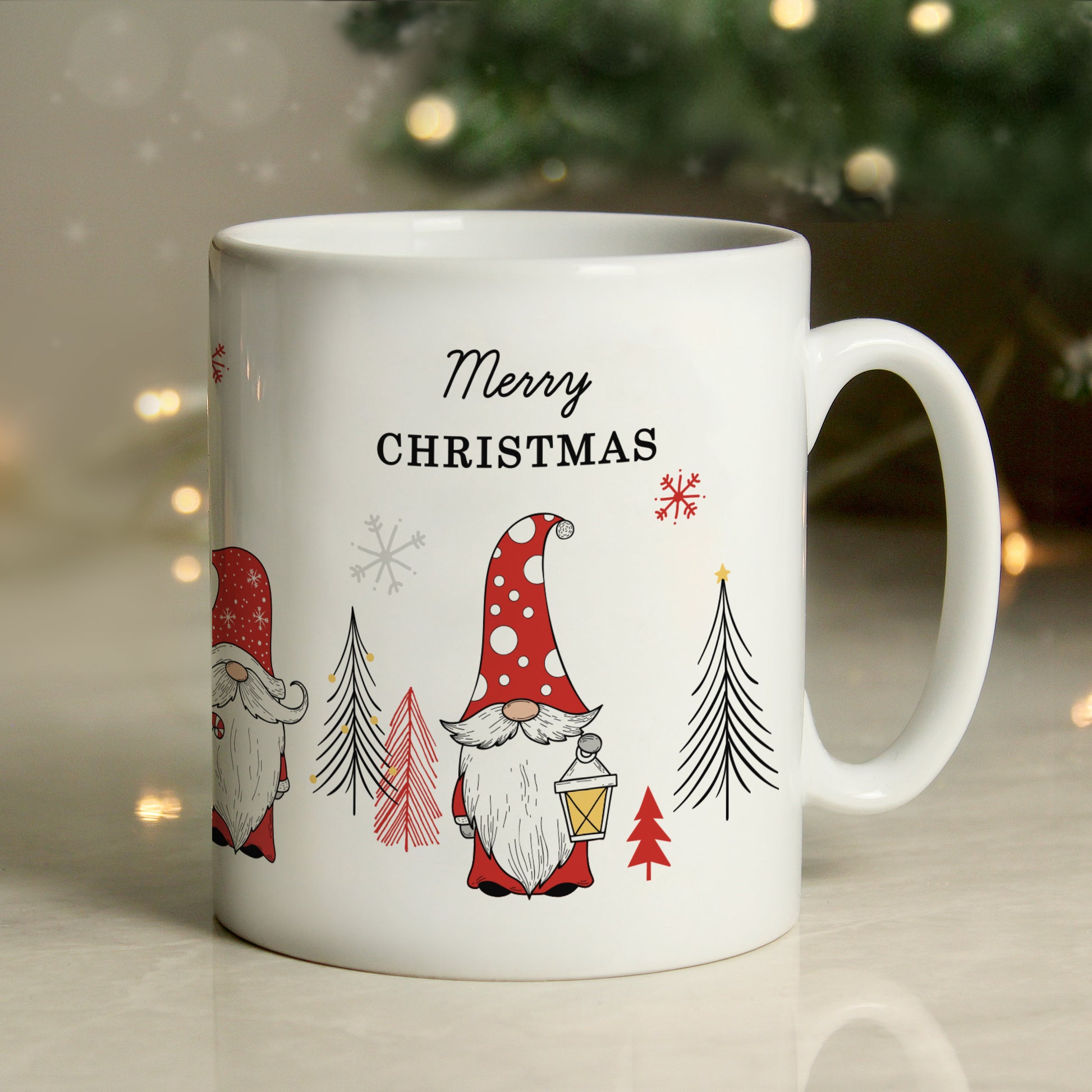 Personalised Christmas Gonk Pattern Mug - MK&JD Gifts