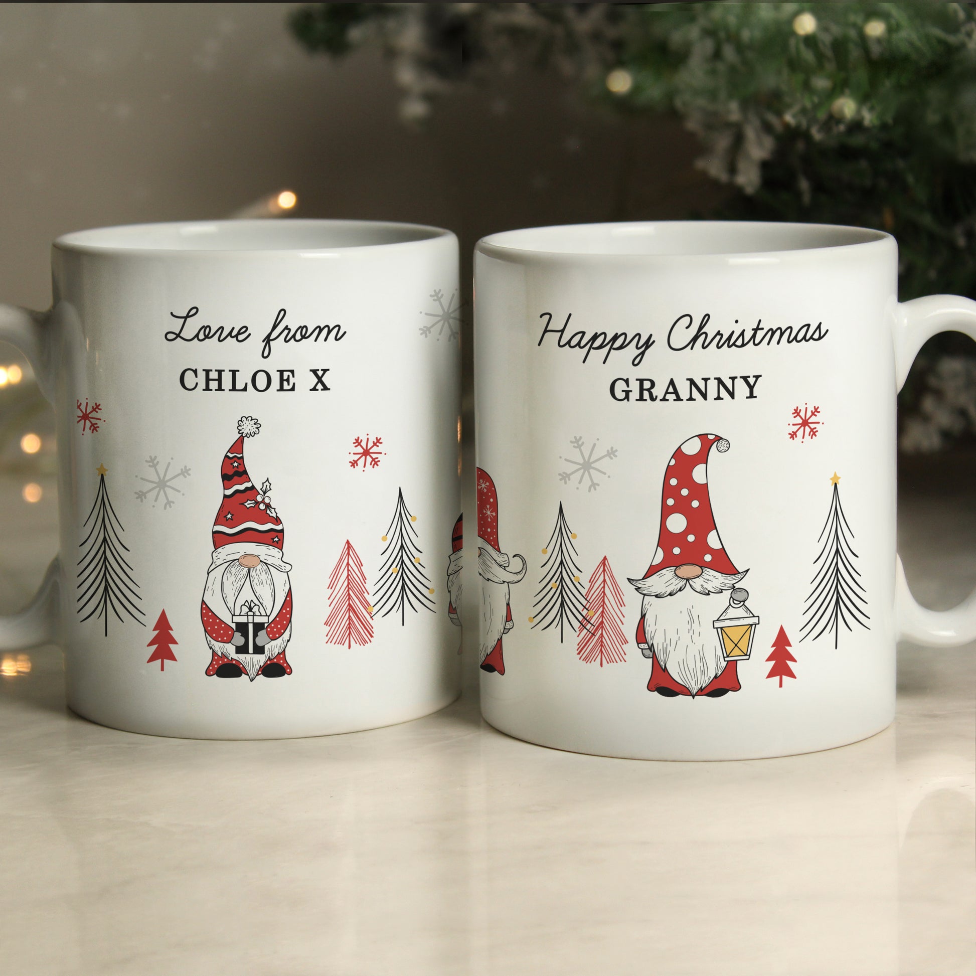 Personalised Christmas Gonk Pattern Mug - MK&JD Gifts