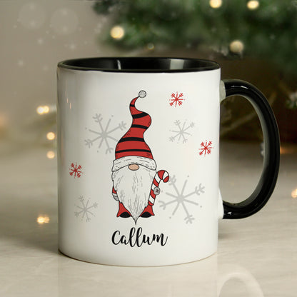 Personalised Gonk Family Black Handled Christmas Mug - Boy - MK&JD Gifts