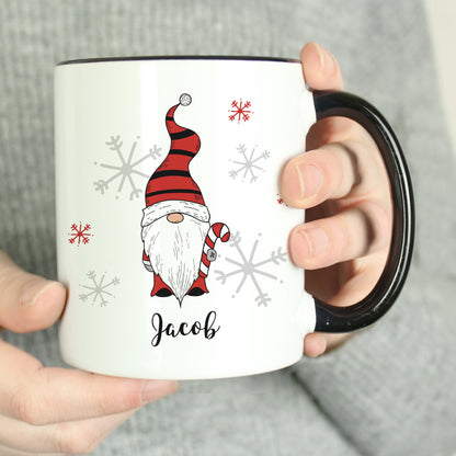 Personalised Gonk Family Black Handled Christmas Mug - Boy - MK&JD Gifts
