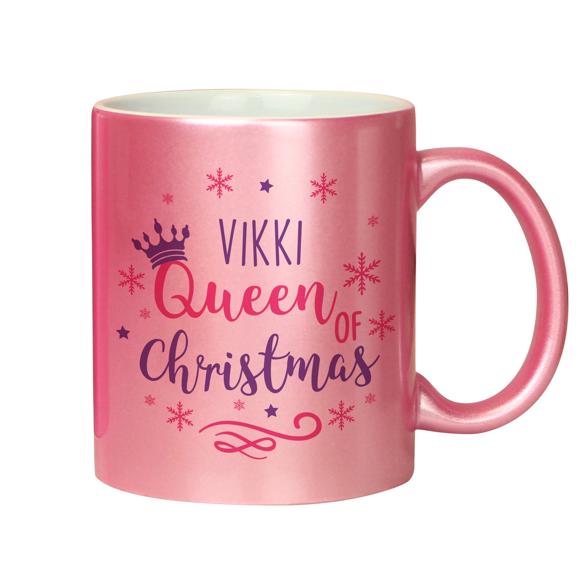 Personalised Queen Of Christmas Pink Mug - MK&JD Gifts