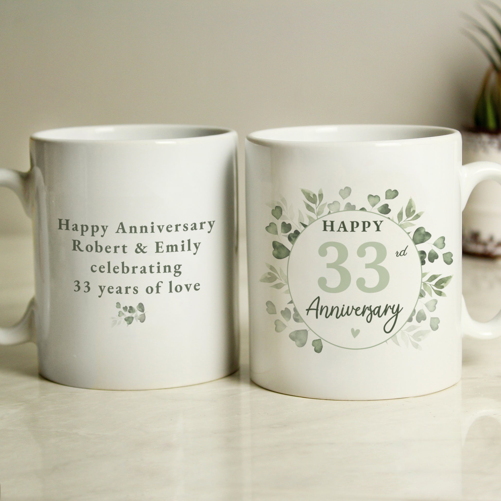 Personalised Botanical Anniversary Mug - MK&JD Gifts