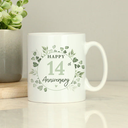 Personalised Botanical Anniversary Mug - MK&JD Gifts