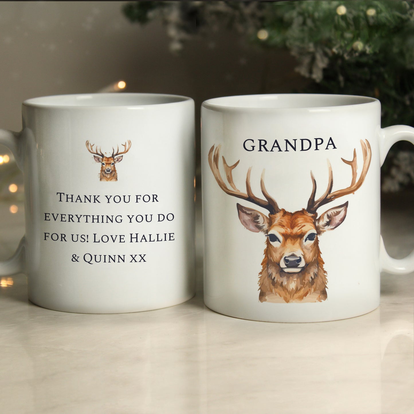 Personalised Watercolour Stag Mug - MK&JD Gifts