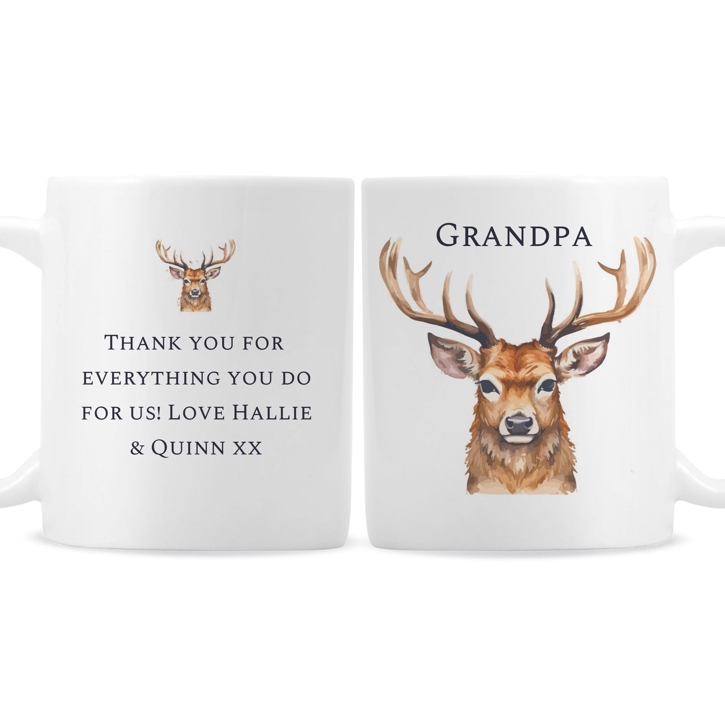 Personalised Watercolour Stag Mug - MK&JD Gifts
