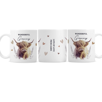 Personalised Highland Cow Mug - MK&JD Gifts