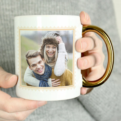 Personalised Photo Upload Gold Handled Mug - MK&JD Gifts