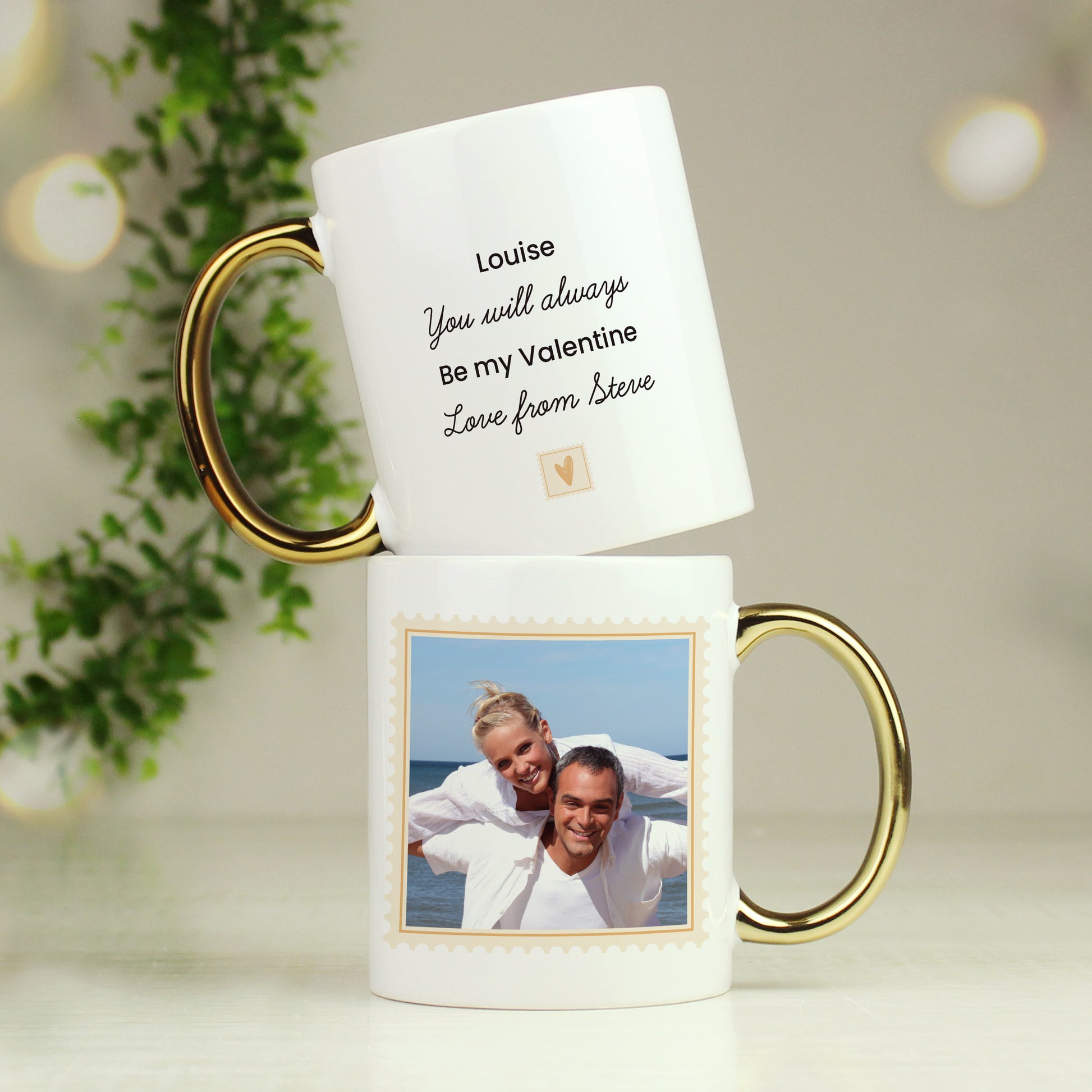 Personalised Photo Upload Gold Handled Mug - MK&JD Gifts