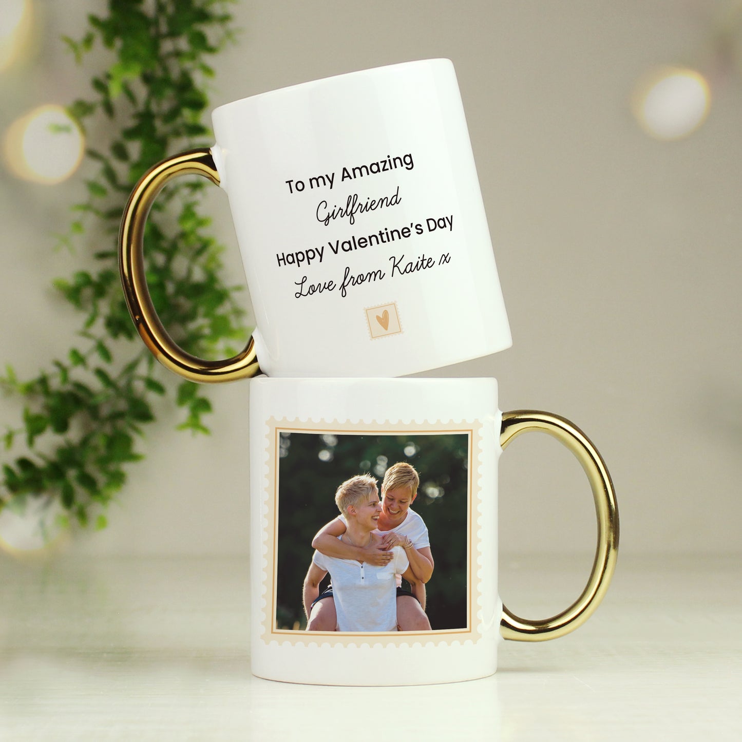 Personalised Photo Upload Gold Handled Mug - MK&JD Gifts