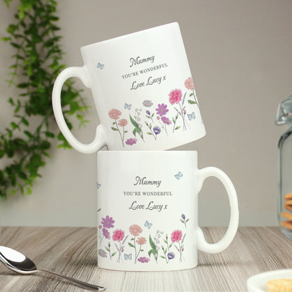 Personalised Wild Flowers Mug