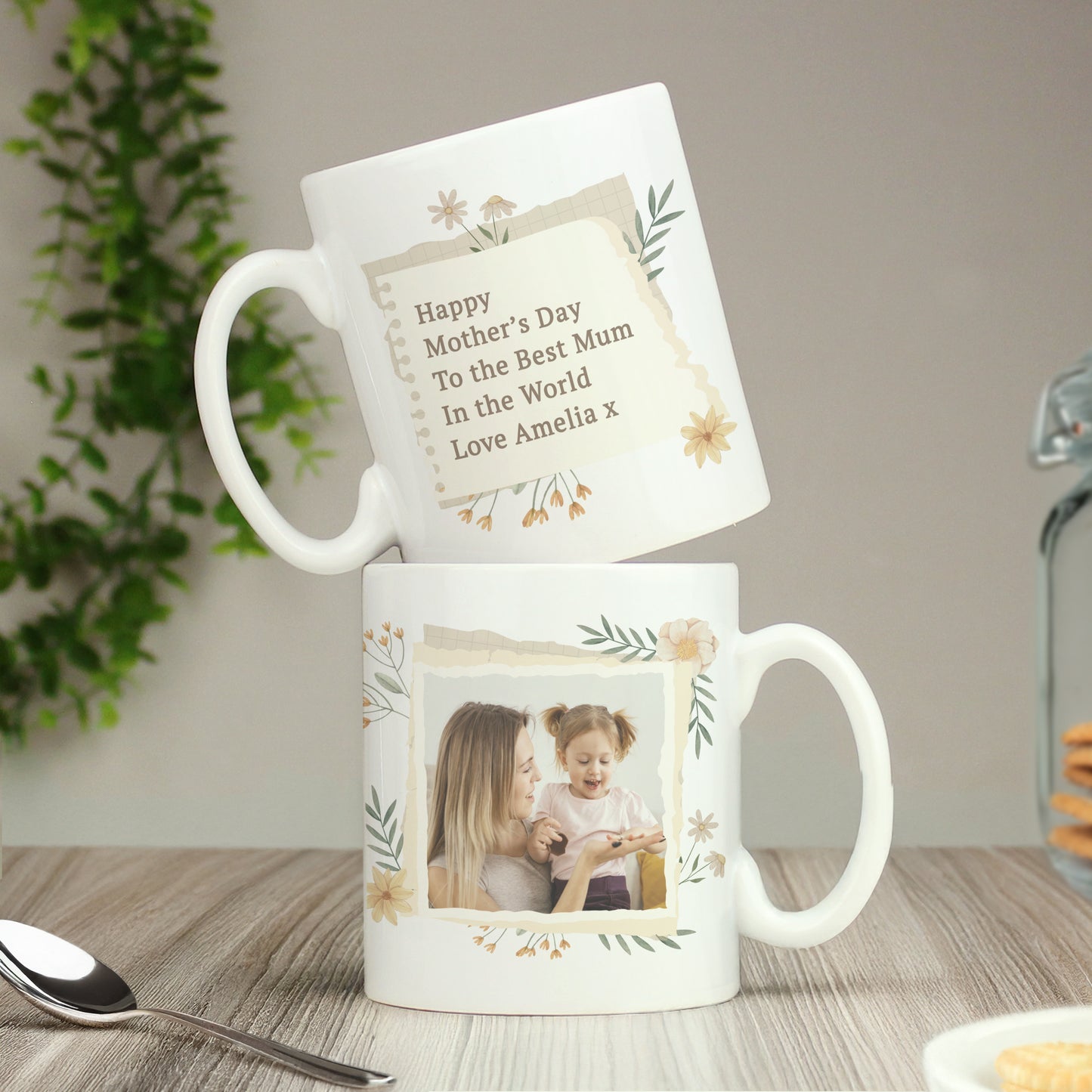 Personalised Wild Flowers Photo Upload Mug