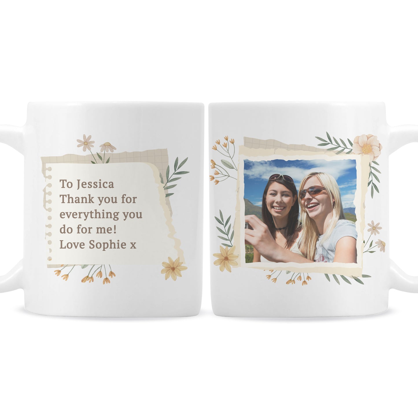 Personalised Wild Flowers Photo Upload Mug