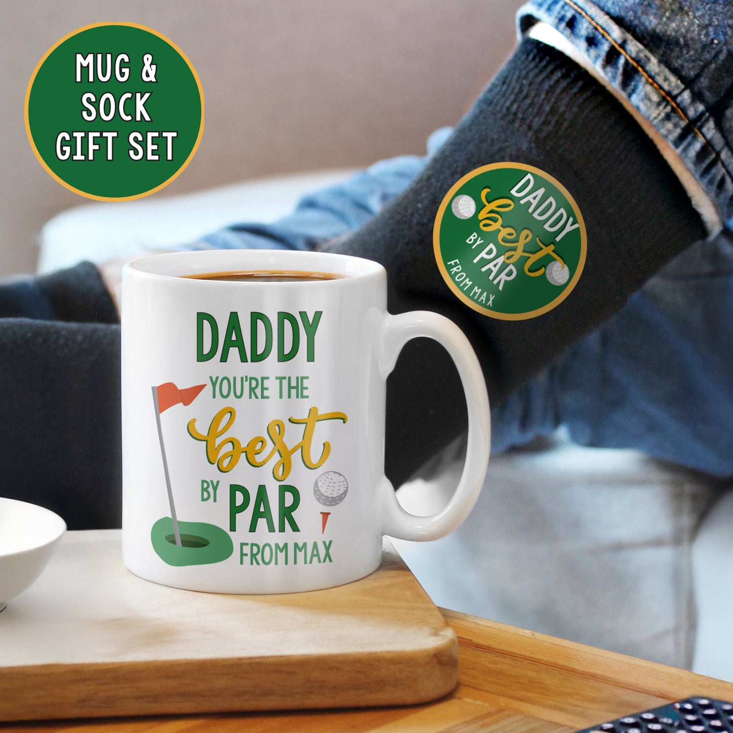Personalised Best By Par Mug & Socks Set - MK&JD Gifts
