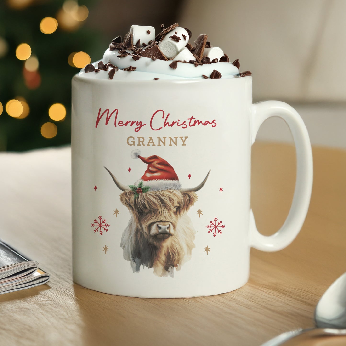 Personalised Highland Cow Christmas Mug - MK&JD Gifts