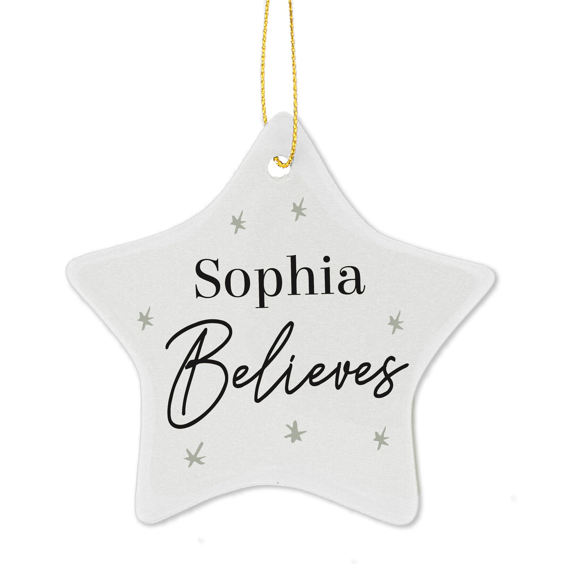 Personalised Believes Ceramic Star Decoration - MK&JD Gifts