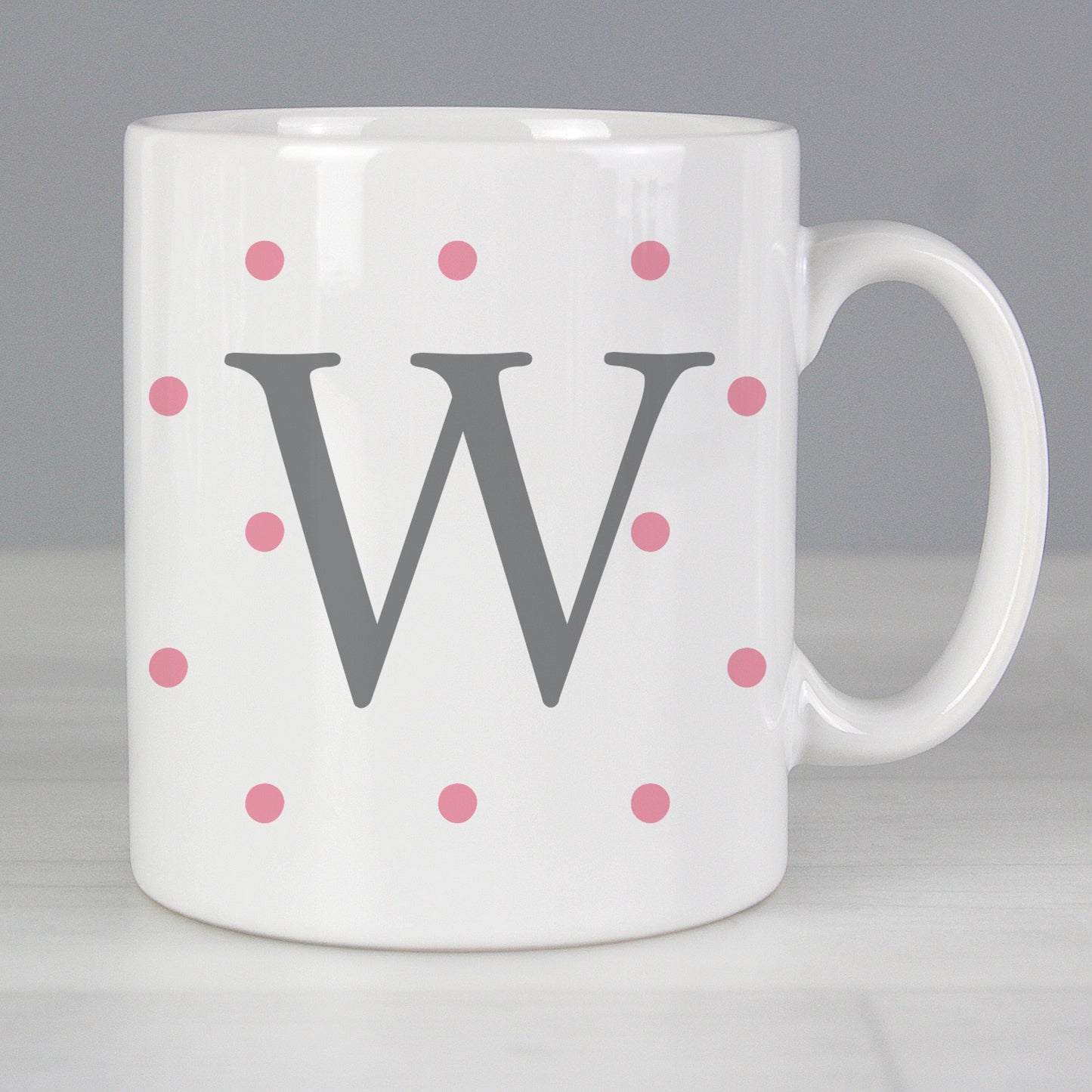 Personalised Monogram Pink Spot Mug - MK&JD Gifts