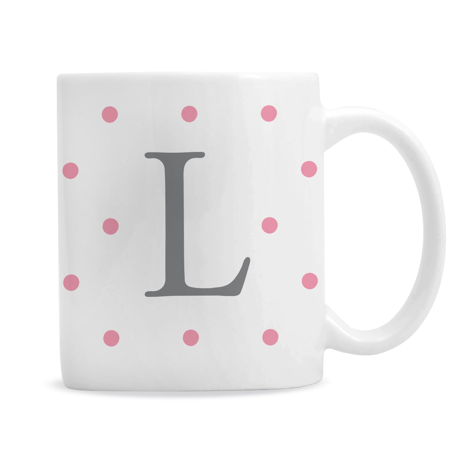 Personalised Monogram Pink Spot Mug - MK&JD Gifts