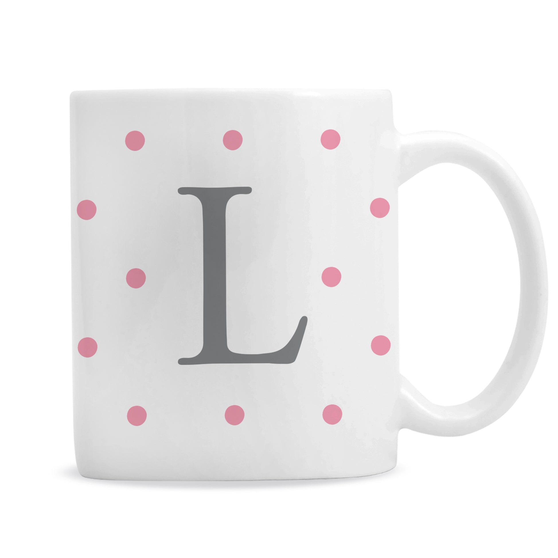 Personalised Monogram Pink Spot Mug - MK&JD Gifts