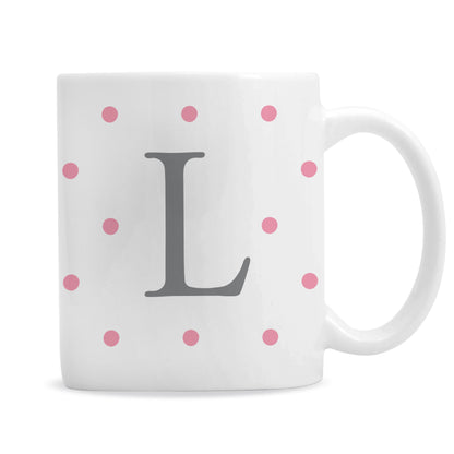 Personalised Monogram Pink Spot Mug - MK&JD Gifts