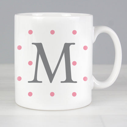 Personalised Monogram Pink Spot Mug - MK&JD Gifts
