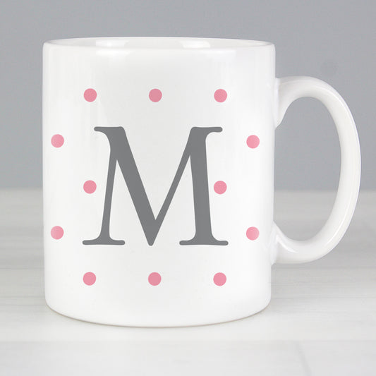 Personalised Monogram Pink Spot Mug - MK&JD Gifts