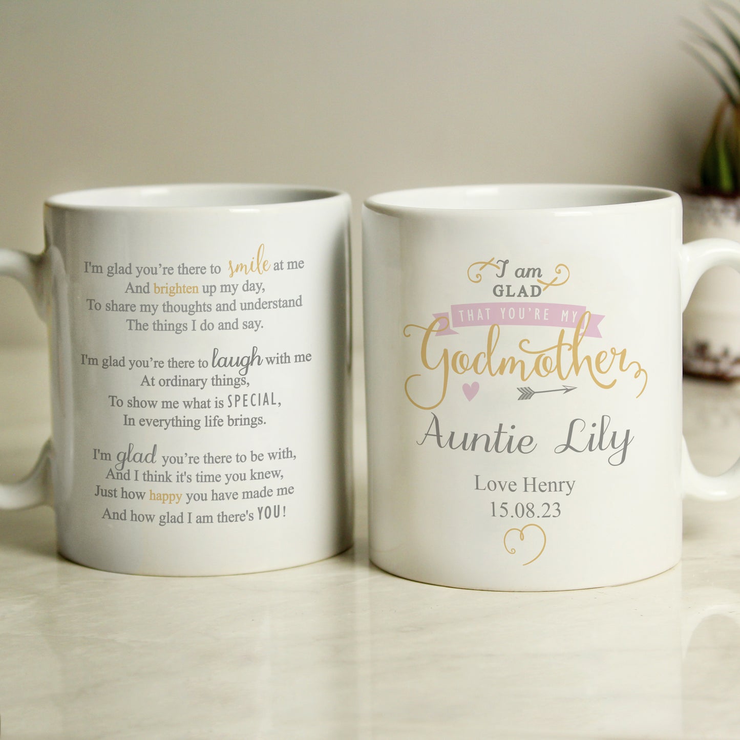 Personalised I Am Glad... Godmother Mug - MK&JD Gifts