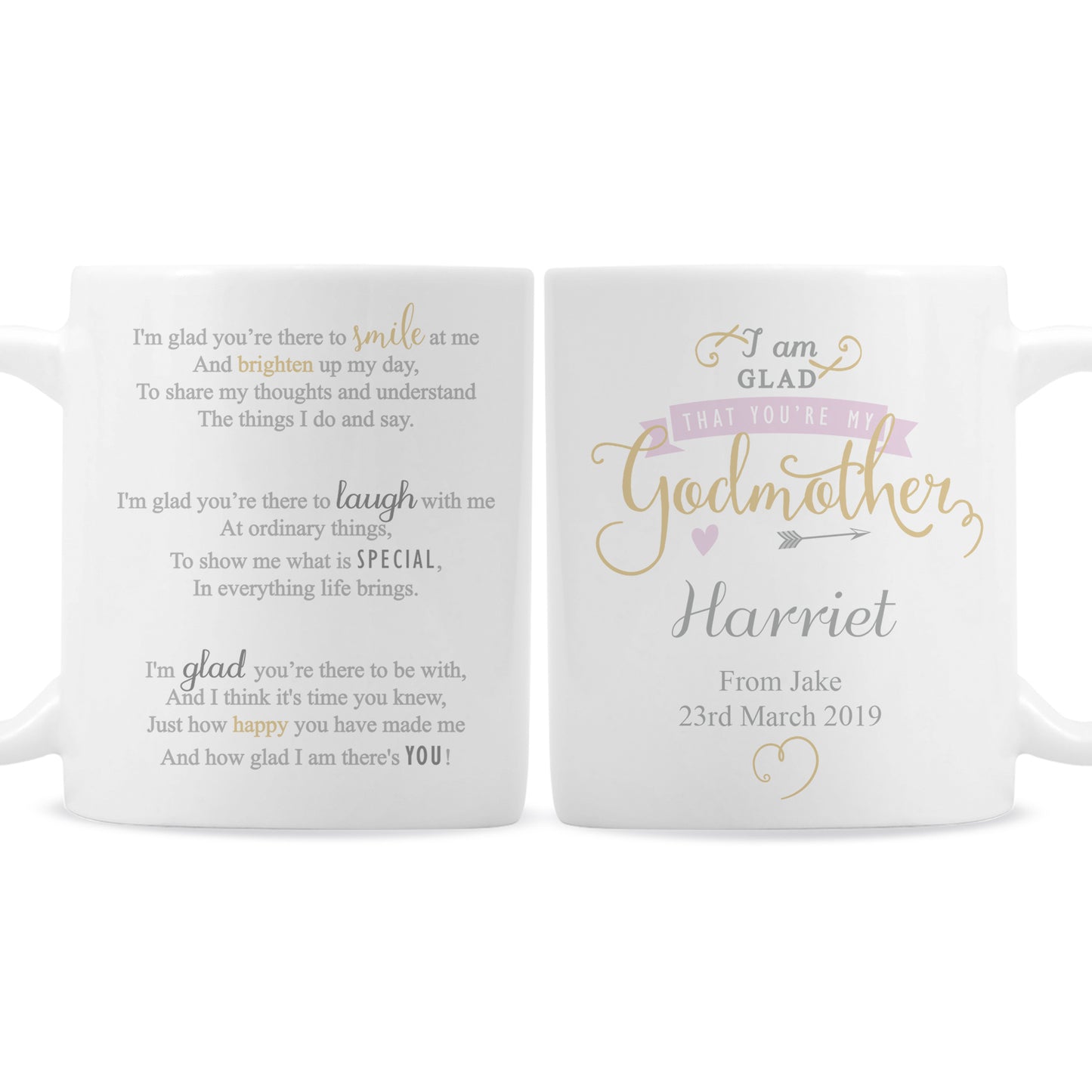 Personalised I Am Glad... Godmother Mug - MK&JD Gifts