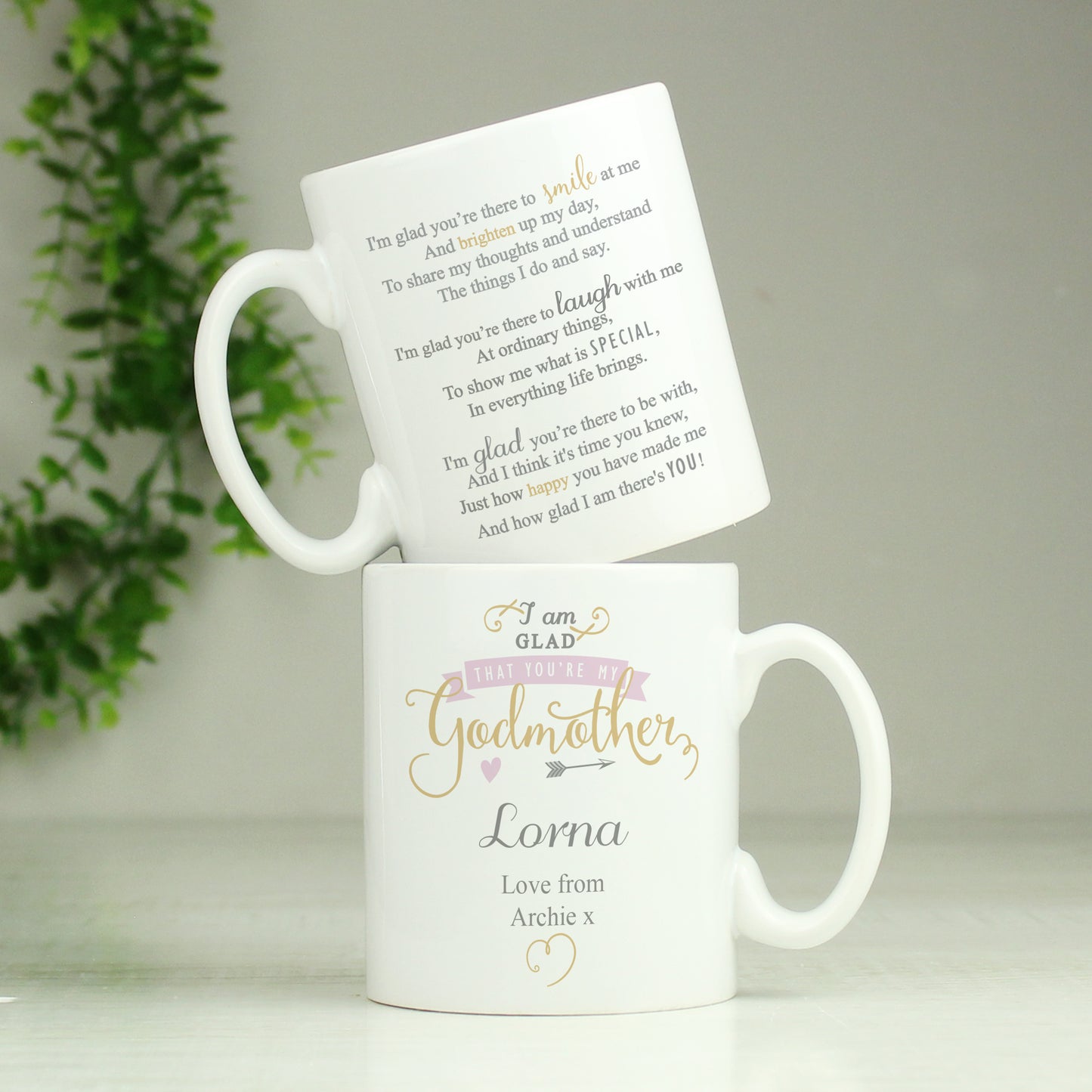 Personalised I Am Glad... Godmother Mug - MK&JD Gifts