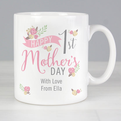 Personalised Floral Bouquet 1st Mothers Day Mug - MK&JD Gifts