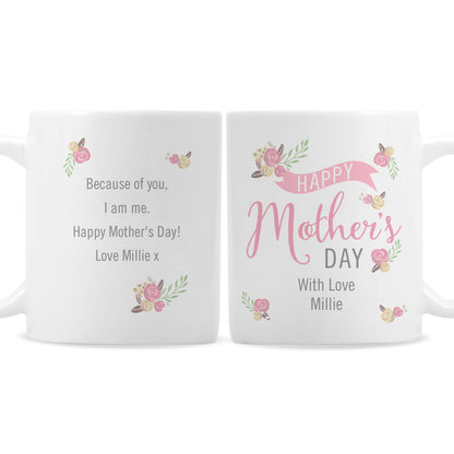Personalised Floral Bouquet Mothers Day Mug - MK&JD Gifts