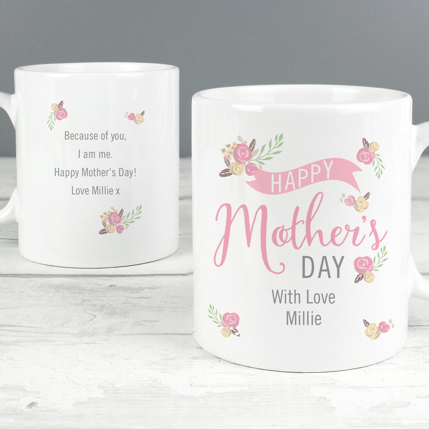 Personalised Floral Bouquet Mothers Day Mug - MK&JD Gifts