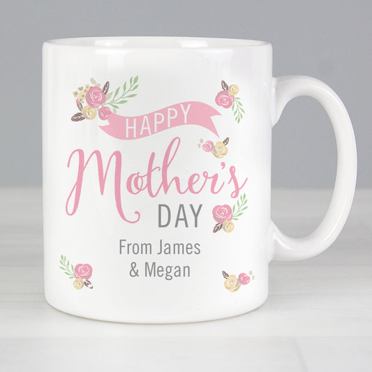Personalised Floral Bouquet Mothers Day Mug - MK&JD Gifts