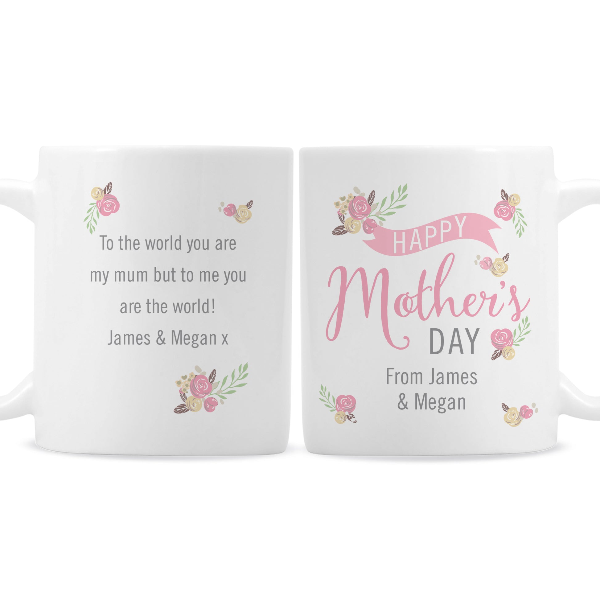Personalised Floral Bouquet Mothers Day Mug - MK&JD Gifts