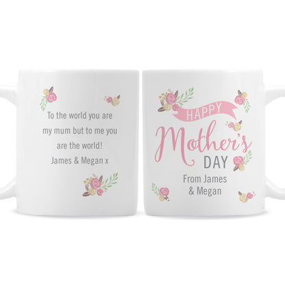 Personalised Floral Bouquet Mothers Day Mug - MK&JD Gifts