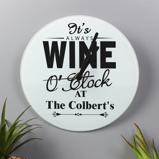 Personalised Wine OClock Clock