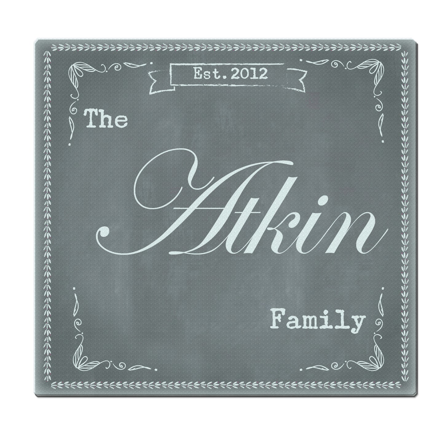 Personalised Family Chalk Glass Chopping Board/Worktop Saver - MK&JD Gifts