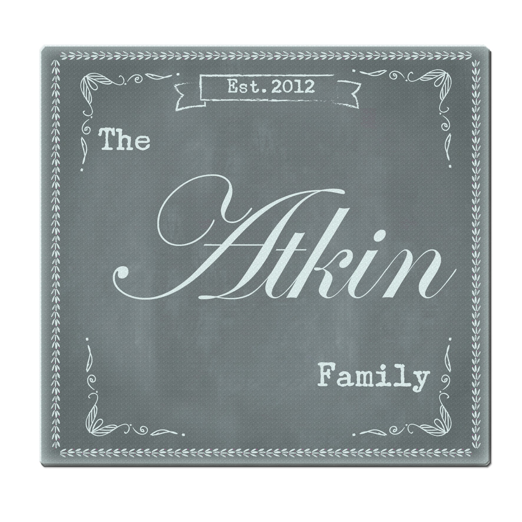 Personalised Family Chalk Glass Chopping Board/Worktop Saver - MK&JD Gifts