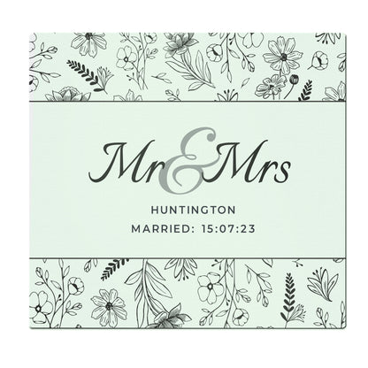 Personalised Mr & Mrs Botanical Glass Chopping Board/Worktop Saver - MK&JD Gifts