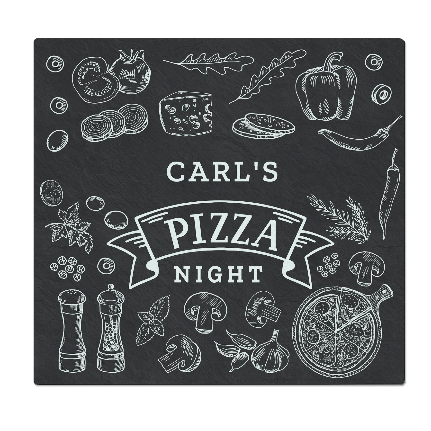 Personalised Pizza Glass Chopping Board/Worktop Saver - MK&JD Gifts