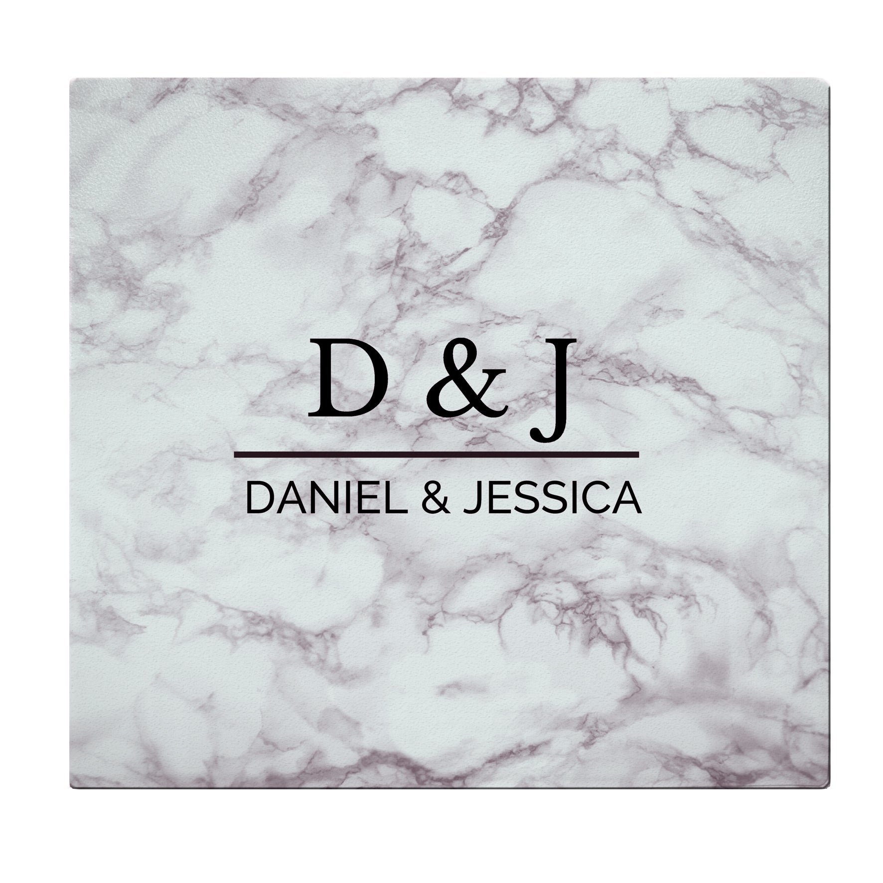 Personalised Marble Effect Glass Chopping Board/Worktop Saver - MK&JD Gifts